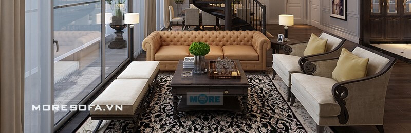 Phòng khách nổi bật hơn với Sofa tân cổ điển đẹp, đẳng cấp Sofa tân cổ điển cao cấp